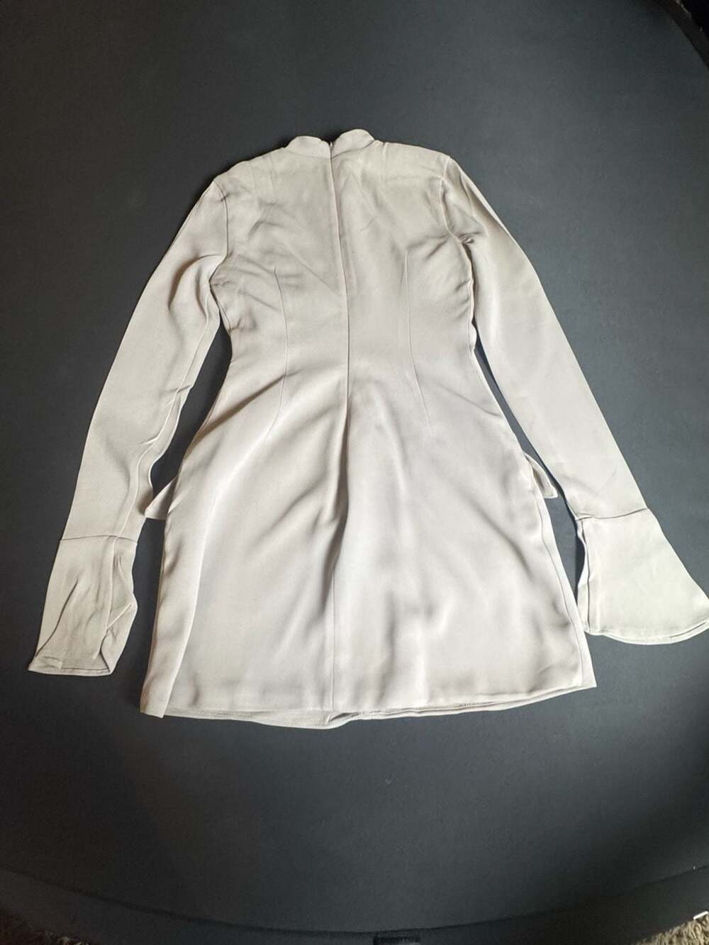 House of CB Mahalia Grey High Neck Long Sleeve Mini Dress Size S - Picture 2 of 5